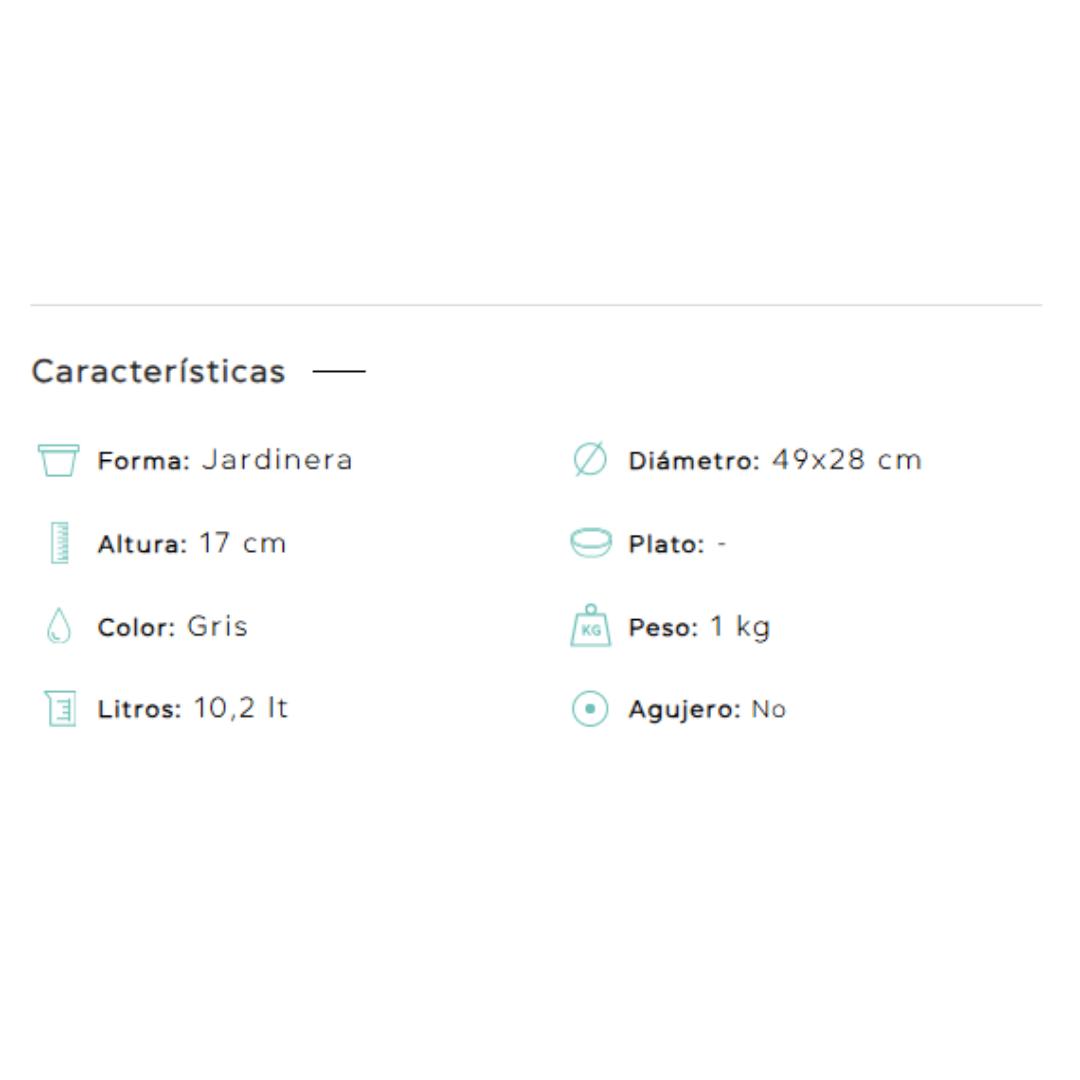Jardinera balconera Like corten 49x28cm - Imagen 2