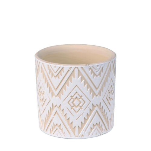 Maceta cactus Etnic blanca Vert ø7 x 7 cm