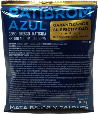 Raticida Ratibrom azul cebo fresco bolsa 100 g - Imagen 2