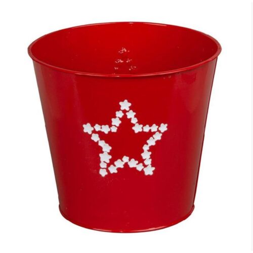 Maceta navideña Star 16x15 cm rojo
