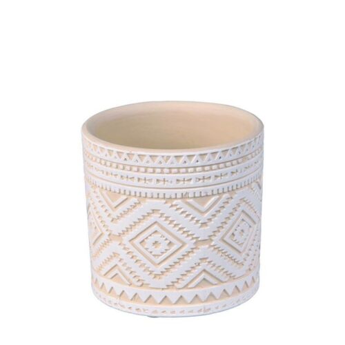 Maceta cactus Etnic blanca Horz ø7 x 7 cm