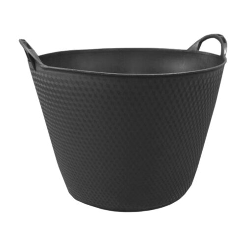 Capazo para vendimia negro cuadros 42 l