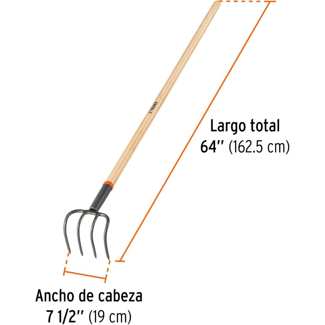 Horca garabato 4 dientes con mango - Imagen 3