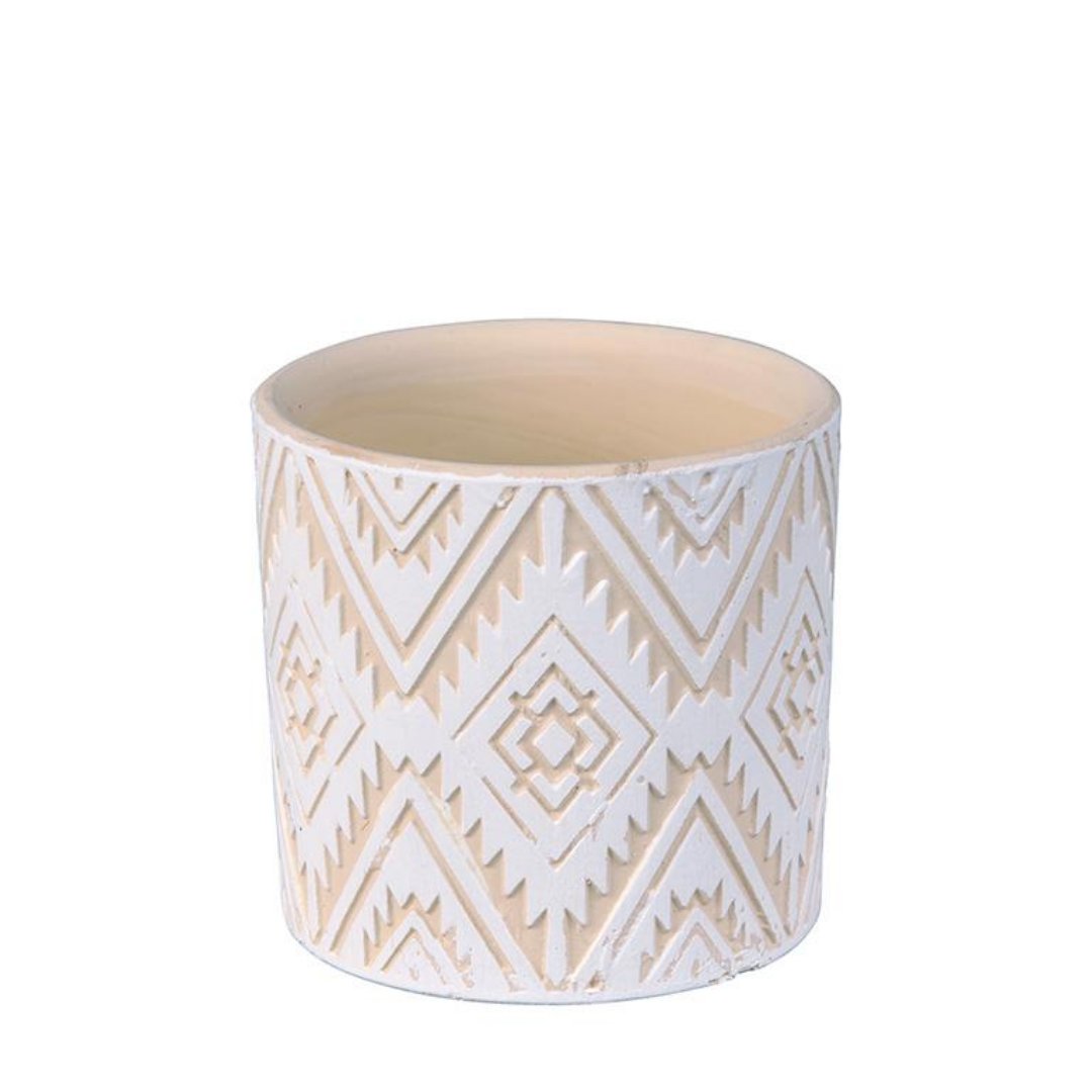 Maceta cactus Etnic blanca Vert ø7 x 7 cm