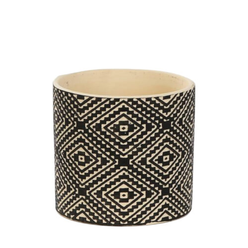 Maceta cactus Etnic negra Horz ø7 x 7 cm