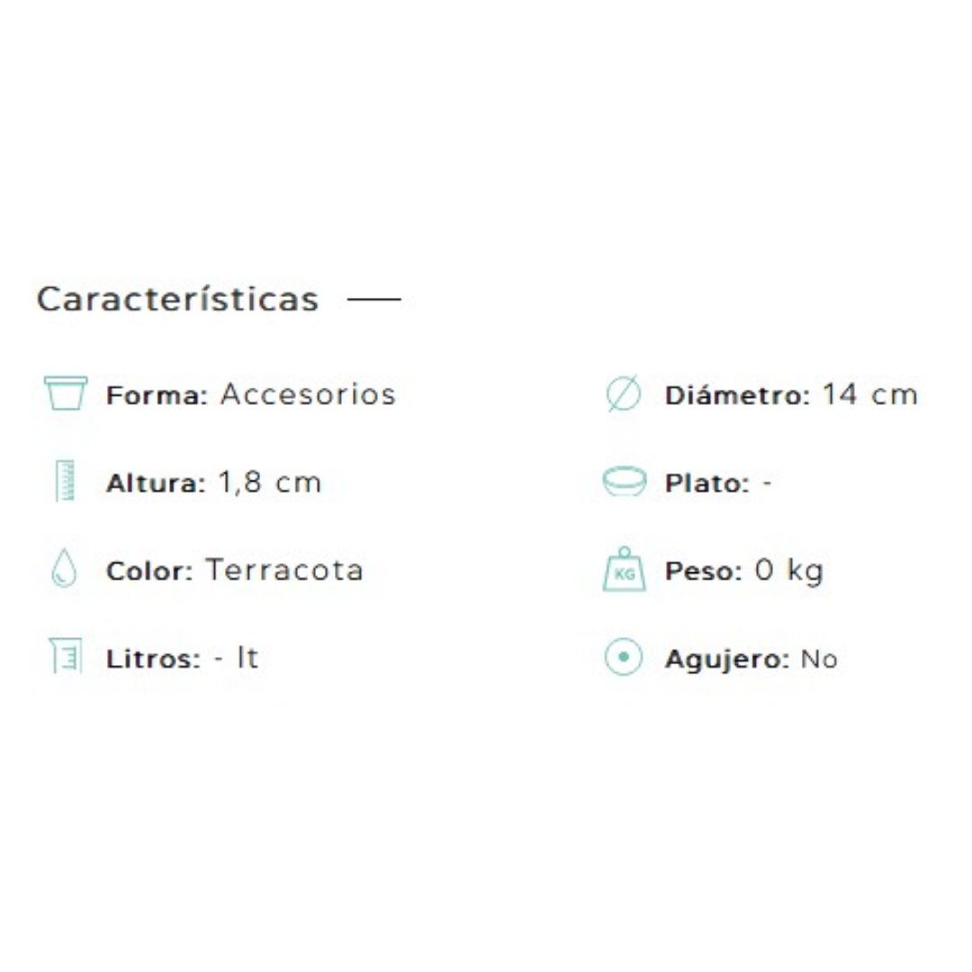 Plato circular Day terracota - Imagen 2