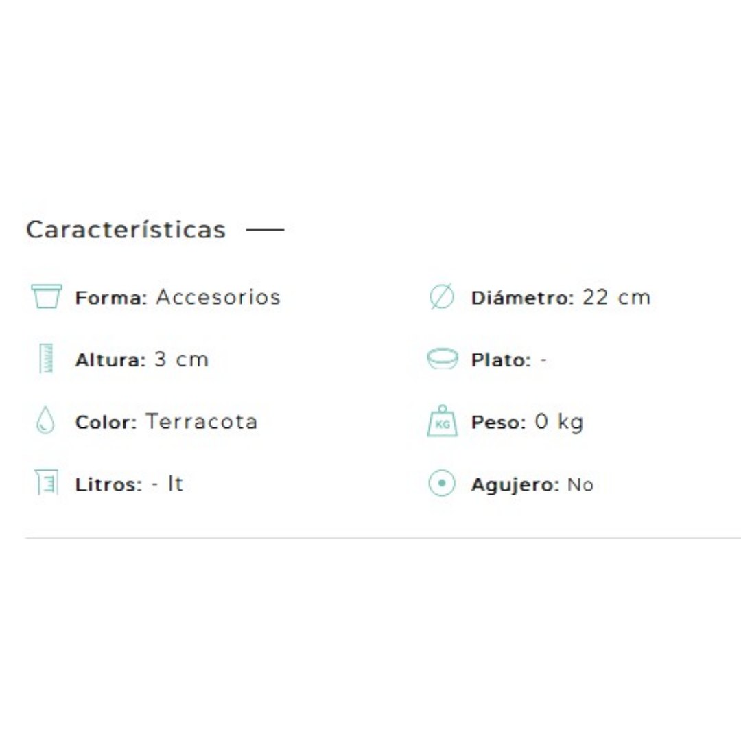 Plato circular Day terracota - Imagen 3