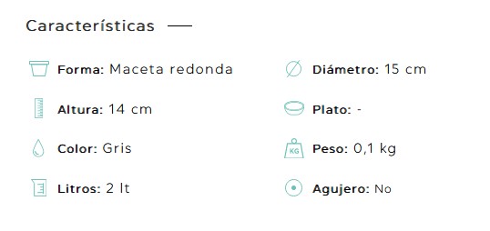 Macetero Like antracita - Imagen 2