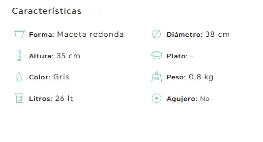 Macetero Like antracita - Imagen 3