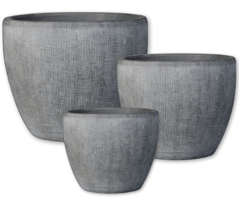 Maceta vaso Boracay gris ø22 x 19 cm