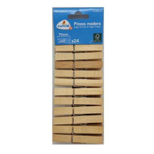 Pinzas de madera para ropa 24 ud