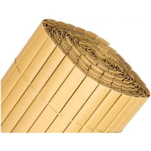 Cañizo PVC doble caña color natural 1,5x5 m