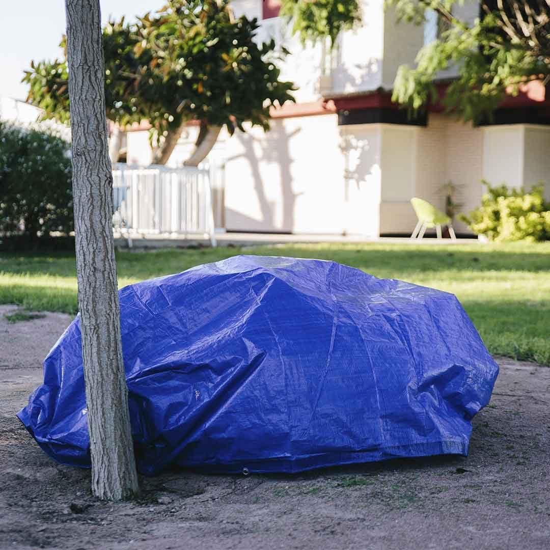 Toldo plástico azul 6x10 m - Imagen 3