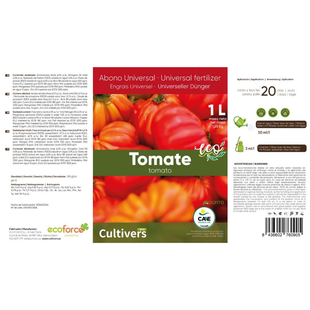 Abono ecológico para Tomates 1 l - Imagen 2