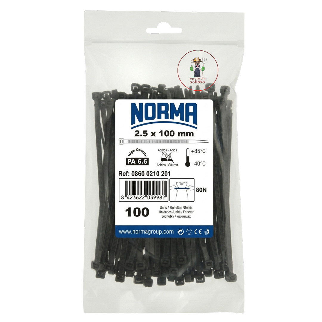 Brida verde/negra 2,5 x 100 mm 100 ud - Imagen 2