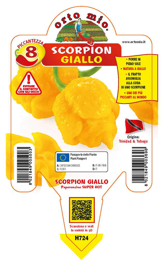 Pimiento Trinidad Escorpión Amarillo Orto M10 - Imagen 3
