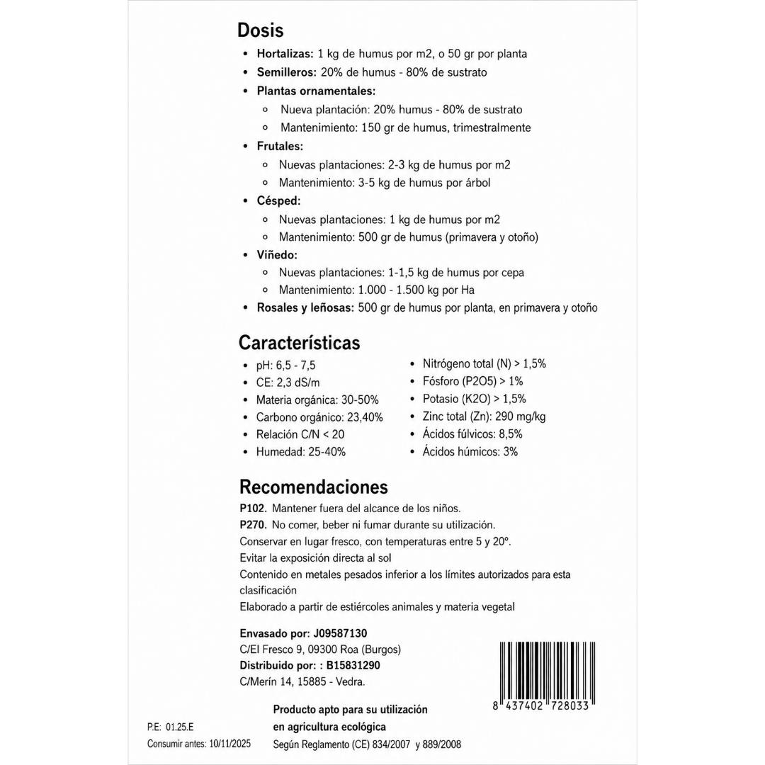 Humus de lombriz Galiferti 40 l - Imagen 2